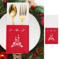 thumbnail image 1 of Fiudx Ofertas del día Decoración navideña Cuadrados Funda para cuchillos y tenedores Funda de fieltro rojo Funda para cuchillos y tenedores Suministros de decoración de escritorio para cocina y resta, 1 of 7