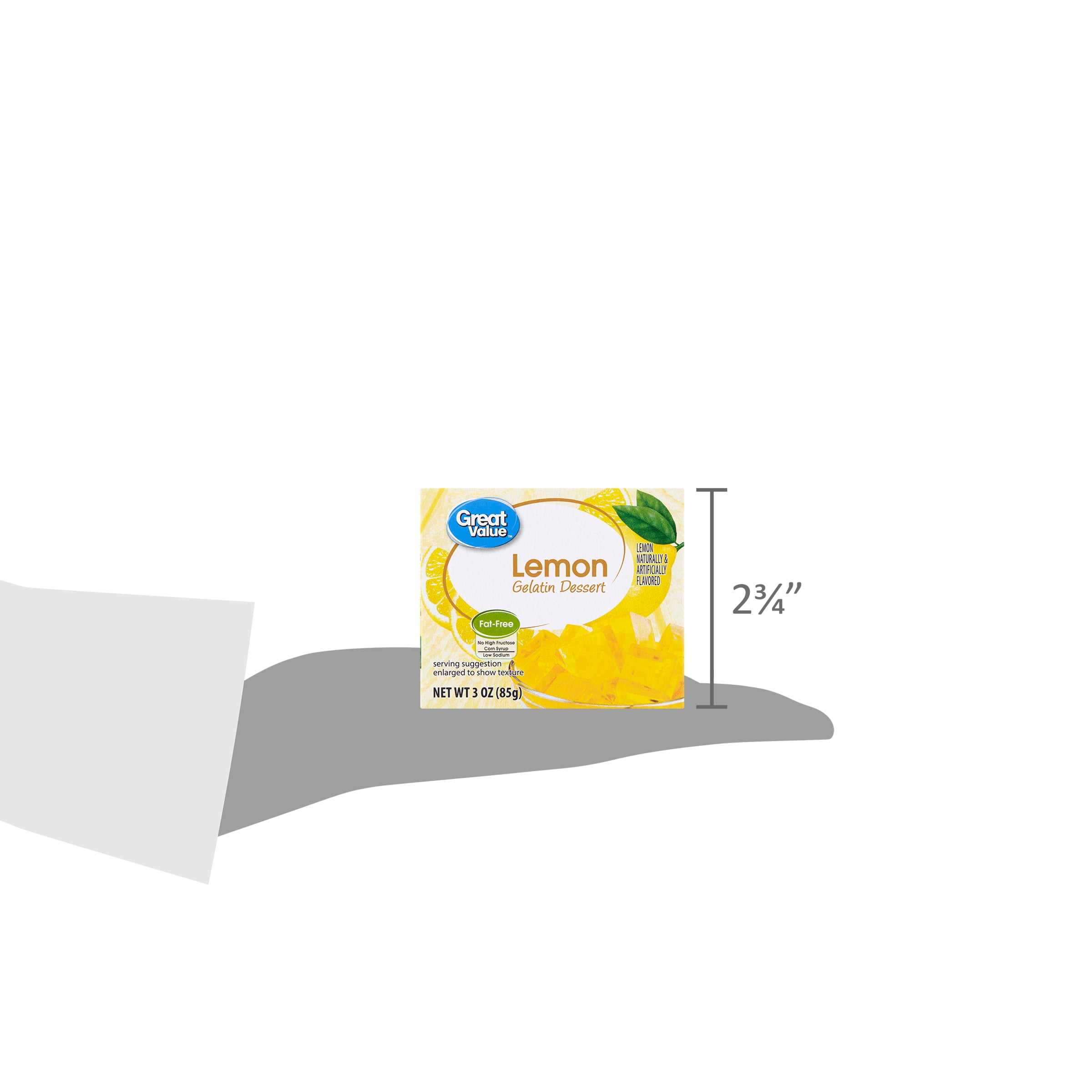 Great Value Lemon Gelatin Dessert, 3 oz