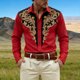thumbnail image 2 of Camisetas de Navidad de Manga Larga de los Hombres de Moda Casual de Manga Larga Turndown Collar Blusa para Primavera Invierno Al Aire Libre Diario, 2 of 4