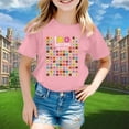thumbnail image 2 of Rhuody Hauts pour Fille T-Shirt à Col Rond Manches Courtes Hauts T-Shirt à Imprimés de Dessins Animés Rétro Tenue Quotidienne 6-7 Ans Rose, 2 of 4