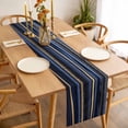thumbnail image 3 of Marble Table Runner - 36 Inch Long, Kitchen Dining Table Runner Dresser Scarves, Navy Blue Modern Abstract Gold Gradual Art Farmhouse Decor for Coffee Tables Wedding Party Banquet, 3 of 8