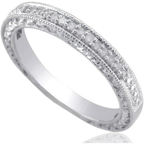 Diamond Accent Sterling Silver Wedding Band