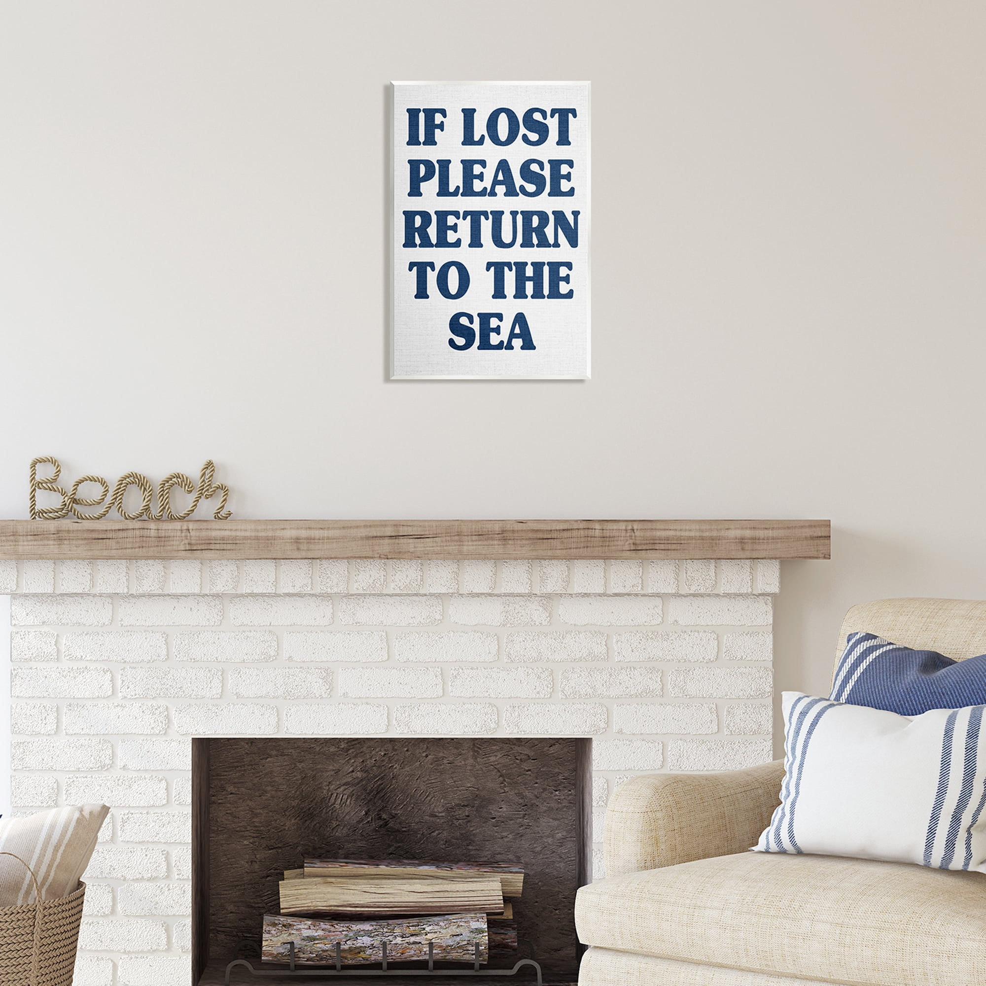 Stupell Industries Return to Sea Phrase Nature Painting Unframed Art Print Wall Art, 13 x 19