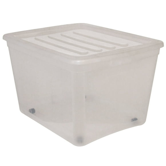 Gracious Living 80L Clear Snap Lid Tote