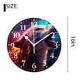 thumbnail image 2 of 16 Inch Wall Clock Battery Operated Silent Clock Decorative for Office, Kitchen, Outdoor, Living Room，Wolf and Starry Night Sky Multicolor, 2 of 4