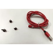 Charging Cable Phone Braided Detachable charging cable; rotating charging Cord USB 360 Degree Rotating Cable, Red, Cable, 3pcs Connector