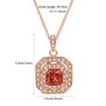 thumbnail image 3 of Yoursfs Red Crystal Square Necklace for Women Vintage Pendant Necklaces Rose Gold Plated Jewelry Gifts, 3 of 6