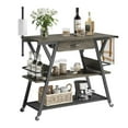 thumbnail image 3 of Bestier Kitchen Island Cart with Drawer Coffee Bar Station with Storage Grey, 3 of 8