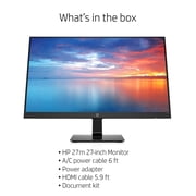 HP 27IPS Full HD (1920 x 1080) Micro-edge Monitor, HDMI, VGA, 60hz 5ms - 27M
