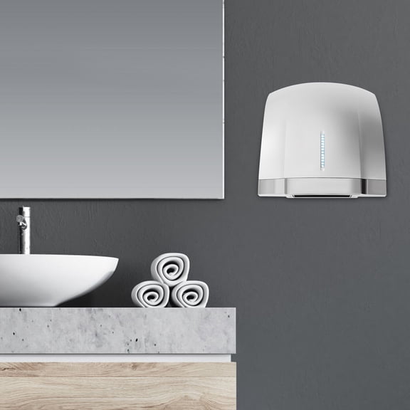 1800W 110V Commercial Hand Dryer High Speed Hot Cold Air Automatic Electric Hand Dryer Silver 24*23*24cm