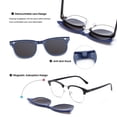 thumbnail image 3 of Gafas de sol con clip JIM HALO, lentes cuadradas magnéticas,, 3 of 3