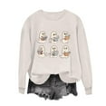 thumbnail image 2 of Women's Crewneck Sweatshirts Halloween Ghost Reading Printed Shirts Fall Winter Long Sleeve Sweaters Casual Loose Sweatshirt Pullover Top Halloween Costumes, 2 of 4