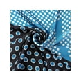 thumbnail image 4 of INSPIRE CHIC Women Contrast Color Polka Dots Printed Scarf, 27.6x27.6" Square Satin Symmetrical Neck Scarves Neckerchief 27.6x27.6"(LxW) Blue Black, 4 of 5