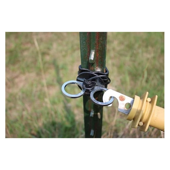 T-Post Electric Fence Gate Hook Set - 10pc Heavy Duty Eyelets for Wildlife Control; Easy Maintenance, Corrosion Resistant, USA Made Steel, Compatible with T-Posts