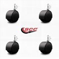 thumbnail image 2 of 2-3/8 Inch Floor Safe Black Hooded Twin Wheel Caster 5/16 Threaded Stem Set 4, 2 of 2