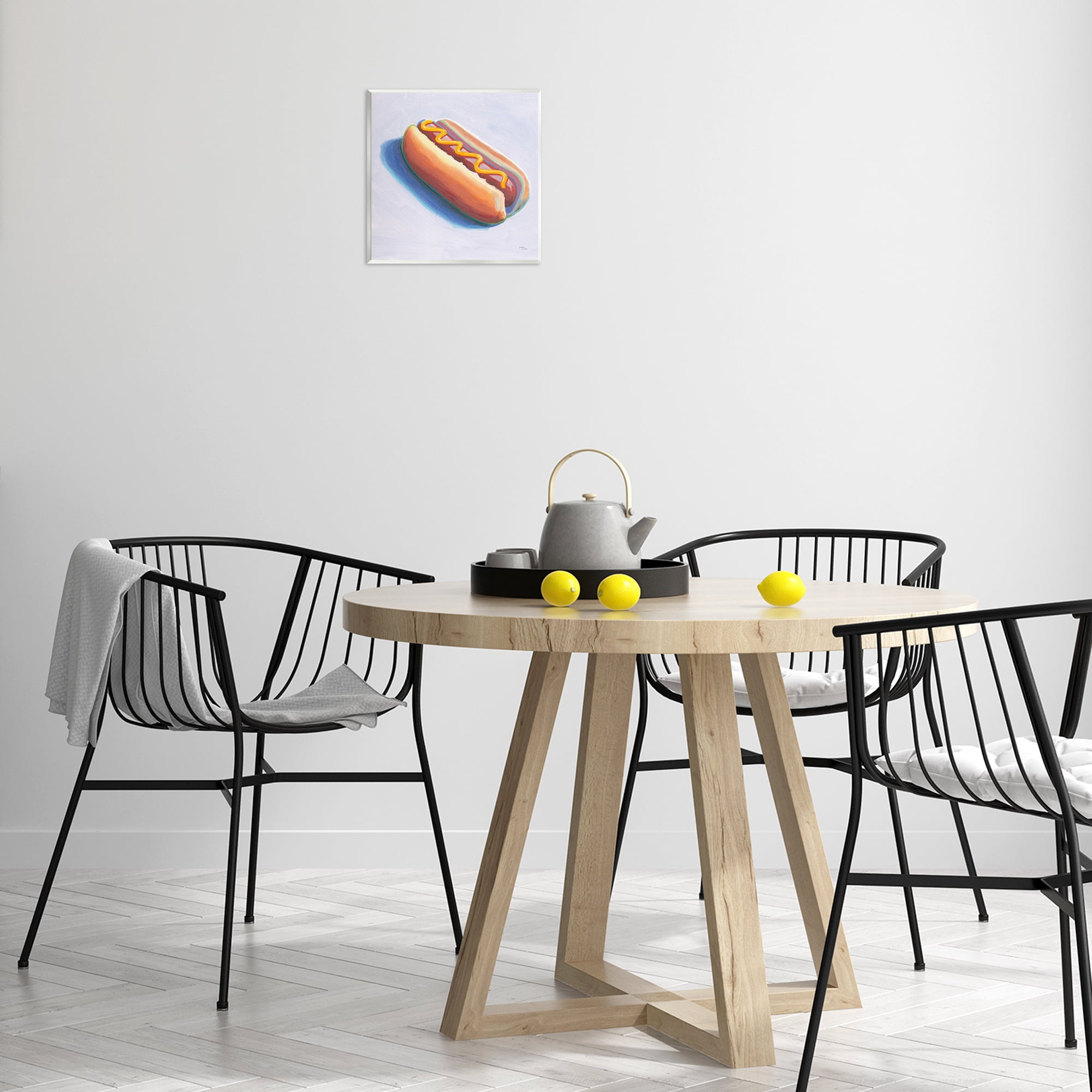 Stupell Industries Hot Dog with Mustard Food & Beverage Painting Unframed Art Print Wall Art, 12 x 12
