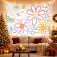 thumbnail image 3 of Large Stylized Floral Collection in a Playful Composition, Cheerful Boho Art for Flower Lovers, Botanical Wall Decor, Mother's Day Gift, Tapestry Wall Hanging for Bedroom, Living Room and Nursery, 3 of 6