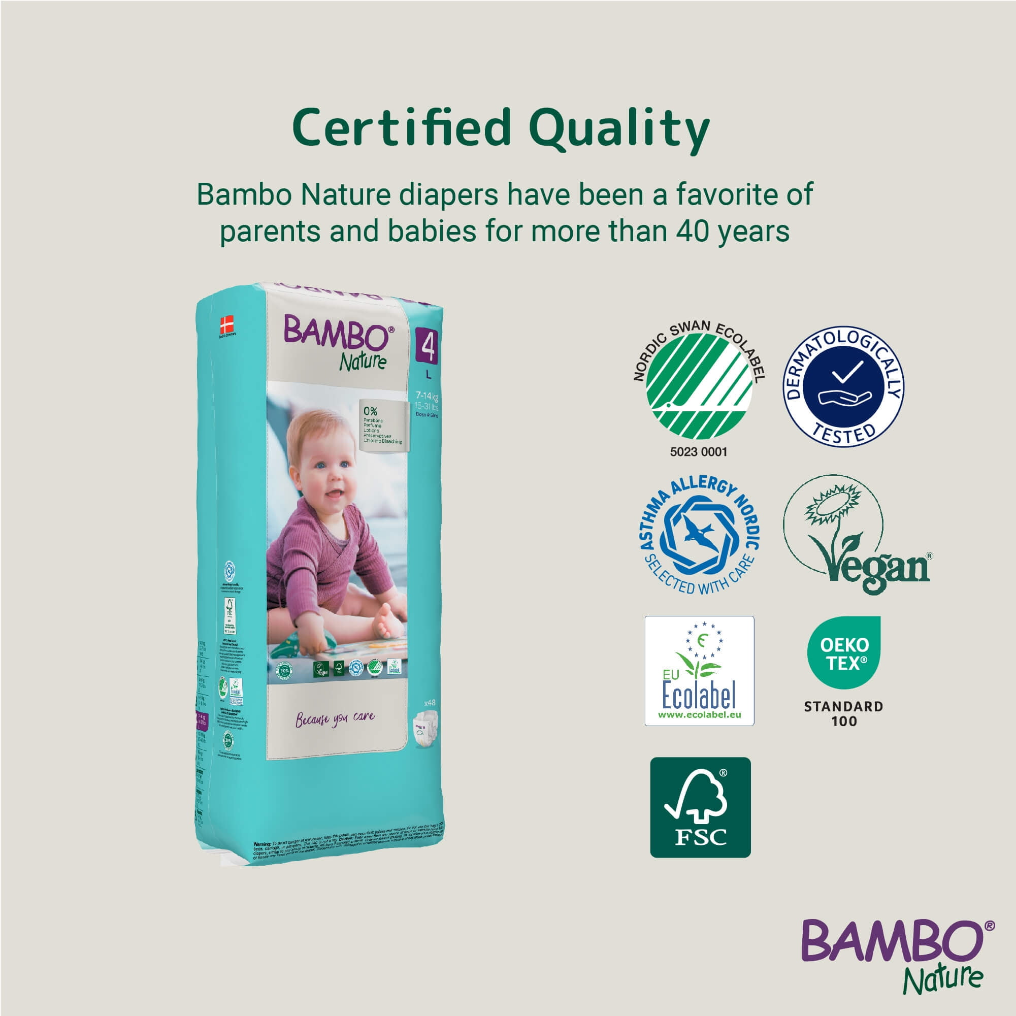 Bambo Nature Hypoallergenic Baby Diapers, Skin Friendly, and Super Absorbent - Size 4 (144 Count)