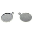 thumbnail image 4 of Baohd 20x Pendentif Rond Blanc Cabochon Base Setting DIY Plateau à Bijoux 30mm Argent, 4 of 9