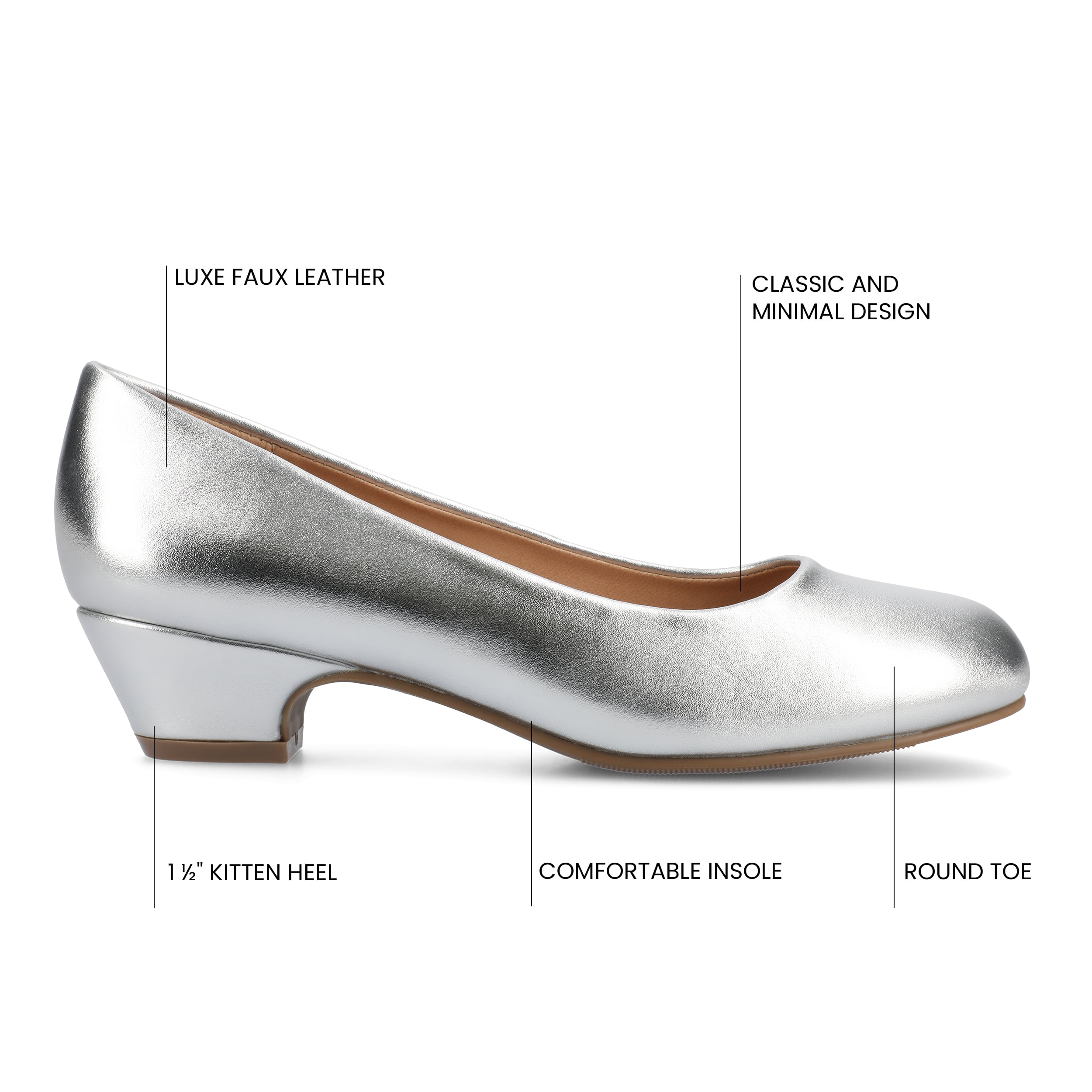 Journee Womens Saar Comfort Insole Round Toe Block Heel Pumps