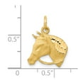 thumbnail image 3 of Finest Gold 10K Solid Satin Horsehead with Reins Charm, 3 of 3