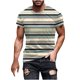 thumbnail image 2 of Tops para hombre, blusas y camisas de manga corta con cuello redondo para hombre, blusas de manga corta con cuello redondo y estampado de rayas para hombre, blusa para hombre, 2 of 5