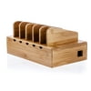 prosumer's choice bamboo mobile charging station w/ cable cubby