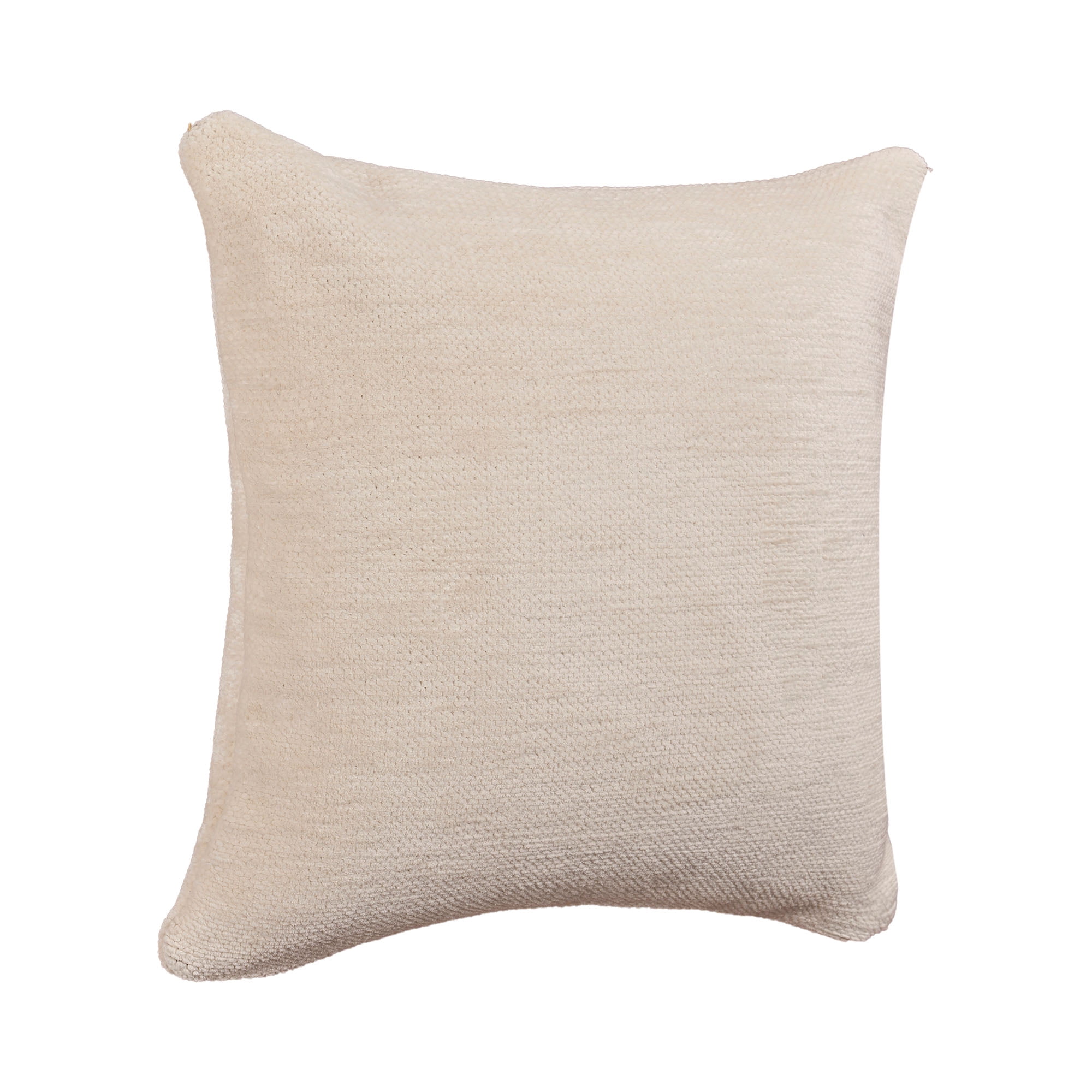 Lr Home Ivory Yakar Transitional Solid Chenille 20" x 20" Indoor Throw PIllow