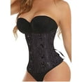 thumbnail image 6 of YouLoveIt Women's Waist Trainer Cincher Trimmer Sweat Belt Trimmer Shapewear 24 Steel Heavy Spiral Steel Boned Underbust Brocade Corset Tummy Cincher Belt, 6 of 8