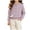 Purple, variant on FAHXNVB Girls Button Down Cardigan Knit Long Sleeve Crewneck Sweater Solid Classic Hollowed-Out Knitwear