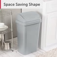 thumbnail image 5 of Sterilite Kitchen Trash Can, 13 Gallon Plastic Garbage Bin with Swing Top Lid, Light Gray, 5 of 9