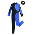 thumbnail image 3 of Alvivi Kids Girls Full Body Dance Unitards Bodysuit Gymnastics Leotards Figure Ice Skating Jumpsuit Blue&Black 16, 3 of 5