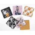 thumbnail image 2 of Inkdotpot Set of 6 Drink Coasters Easy Clean 4-inch SquareCoastersCork Base,Reusable,Halloween, 2 of 8