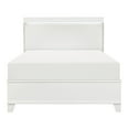 thumbnail image 4 of Modern LED Bedroom Set 3pc White Finish Queen Bed and Two Nightstands Set Furniture, 4 of 7