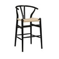 thumbnail image 2 of HomeRoots  Black Solid Beech Wood Counter Stool with Natural Seat, 20.08 x 20.87 x 38.19 in., 2 of 5