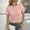 Pink, variant on YHAJDS Women's Short Sleeve Tops Round Neck Lace Solid Color Summer Blouse