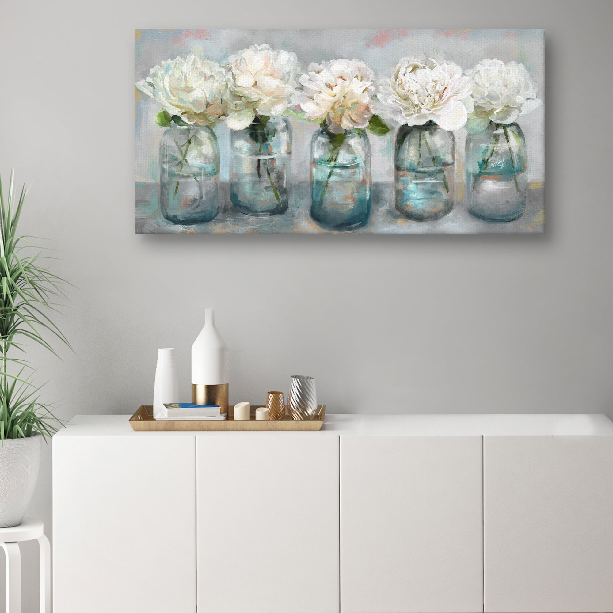 Fresh Picked Peonies by Studio Arts Wrapped Canvas Art Print
