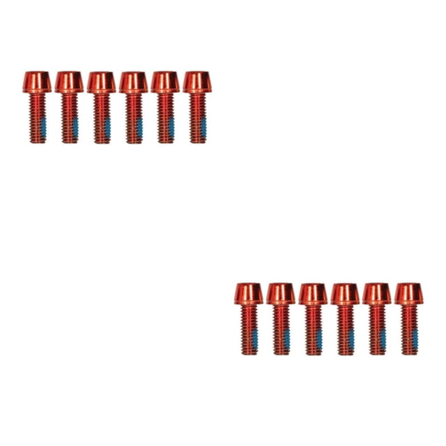 ZheElen Lot de 6 Vis de Potence de Vélo de Montagne en Acier Inoxydable Boulons de Levage avec Rondelle Accessoires de Réparation et d'Entretien Rouge M6 2Ensemble
