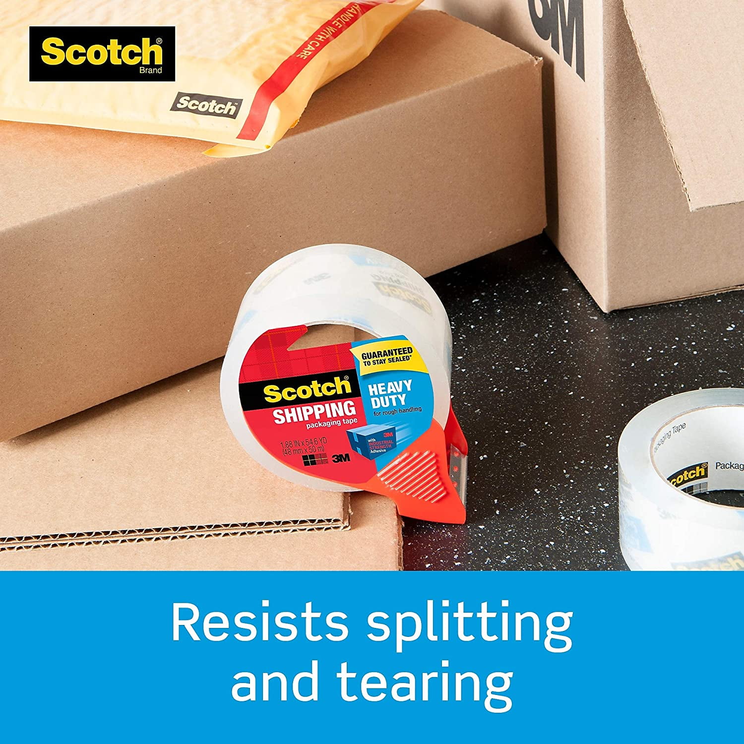 Scotch® Heavy Duty Shipping Packaging Tape with refillable Dispenser