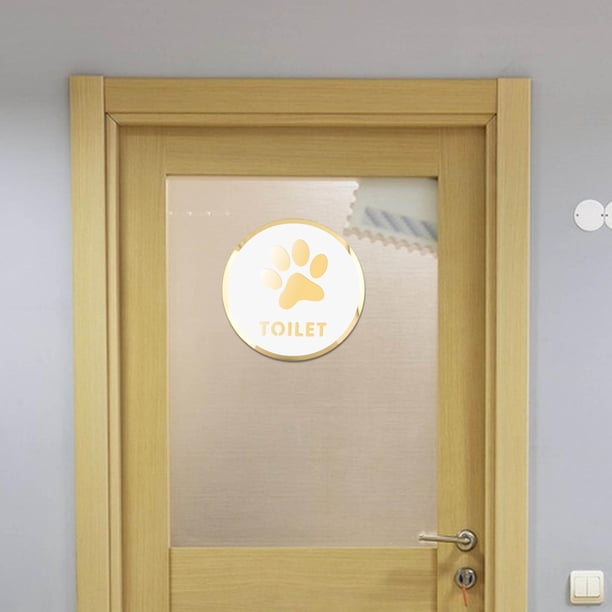 Señal de puerta de baño, pegatina de señal de baño, calcomanías de baño, placa 3D, señalización de puerta de baño, símbolo de inodoro para el hogar, BLESIY Signo de baño