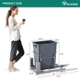 thumbnail image 4 of Dextrus 37 Quart Pull-Out Trash Can Recycling Bin, Sliding Kitchen Waste Garbage Container with Soft-Close Slides, Gray, 4 of 8
