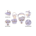 thumbnail image 4 of BLISSFUL STEP Women's Shoes Square Toe Flower Ankle Strap Kitten Heel Sandals Light Purple 6, 4 of 7