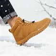 thumbnail image 2 of MEYSE Men's Ankle Winter Boots Faux Fur Lining Waterproof Warm Snow Boots Booties with Memory Foam, 2 of 5