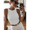 thumbnail image 4 of Women's Sexy Sleeveless Racer Back Halter Neck Bodysuit Tank Tops, 4 of 5