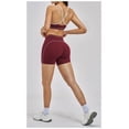 thumbnail image 5 of PISONIC Workout Sets for Women 2 Piece Color Block Strappy Sports Bra High Waist Shorts Gym Yoga Pilates Outfits, 5 of 6