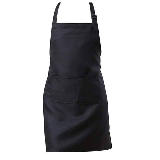 Delantal de cocina para niños, impermeable, juego de simulación, ajustable, para chef M Negro
