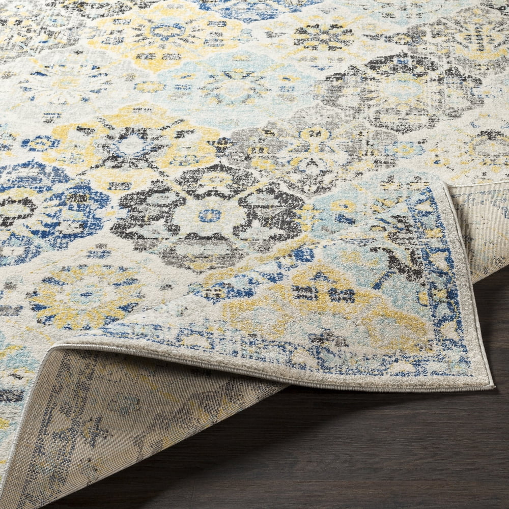 Livabliss Area Rugs for Living Room, 9x12 Harput Traditional Blue Rug, Bedroom Dining Room Home Decor Stain Resistant Carpet (8'10" x 12'6")