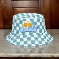 thumbnail image 4 of Fisherman Hat Bucket Hat for Girls Checkered Reversible Casual Hat for Sports Gym Mountain Camping Hat Outdoor Sunshade oktoberfest green, 4 of 4