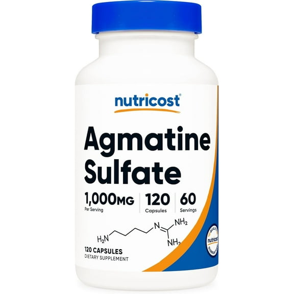 Nutricost Agmatine Sulfate 1000mg, 120 Capsules (500mg Per Capsule) Supplement