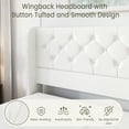 thumbnail image 5 of Breltam Queen Size Bed Frame with 4 Storage Drawers, Wingback Tufted Headboard, LED Lights, White Velvet Upholstered Platform Bed, No Box Spring Needed, 5 of 9